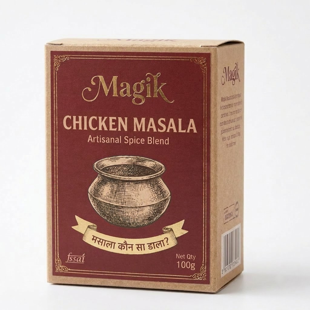 Magik Chicken Masala 100g kraft box front view
