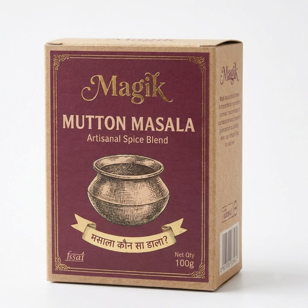 Magik Mutton Masala 100g natural kraft carton front