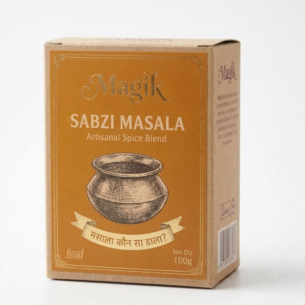 Magik Sabzi Masala 100g kraft box front view